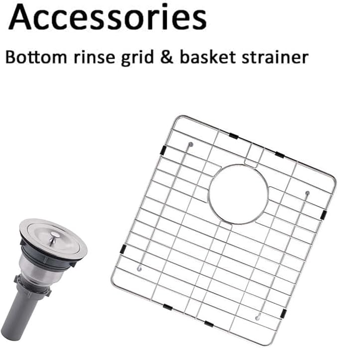 18x18 Inch Bar Sink Drop In Kitchen Sink, Topmount Stainless Steel Square Small Workstation Sinks, Single Bowl Kitchen Sinks for Laundry Wet Bar Prep RV Office Outdoor Yard