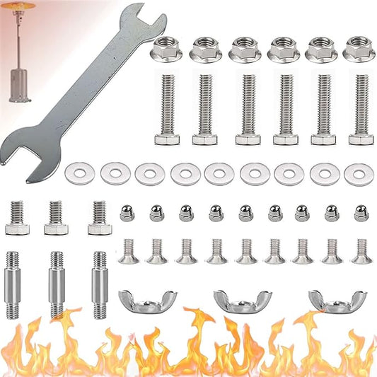 Replacement Hardware Bolt & Nut Set for Patio Heater - Propane Outdoor Space Heater Accessories for Round Umbrella Shape Stand-up Pyramid Heaters Heat Kit