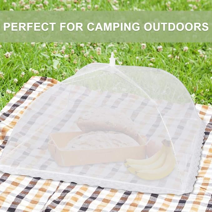 Onarway Food Covers for Outside Mesh: 3 Pack 14 Inch Pop Up Fine Fly Net for Fruit - Collapsible Screen Umbrella Food Tent for Outdoor Picnic Party BBQ
