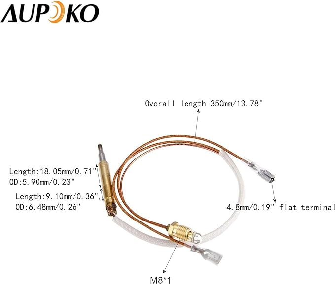 Aupoko Gas Patio Heater Parts Thermocouple and Anti Tilt Switch, Gas Patio Heater Safety Kit, Fits for Patio and Room Heater Garden Outdoor Heater Accessories