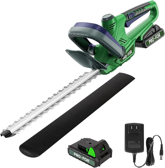 20V Max Cordless Hedge Trimmer with Battery and Charger, 22" Dual-Action Blade, 1600RPM, 3/5" Cut, Dual Safety Switch, Lightweight Electric Bush and Grass Shrub Trimmer for Garden and Yard