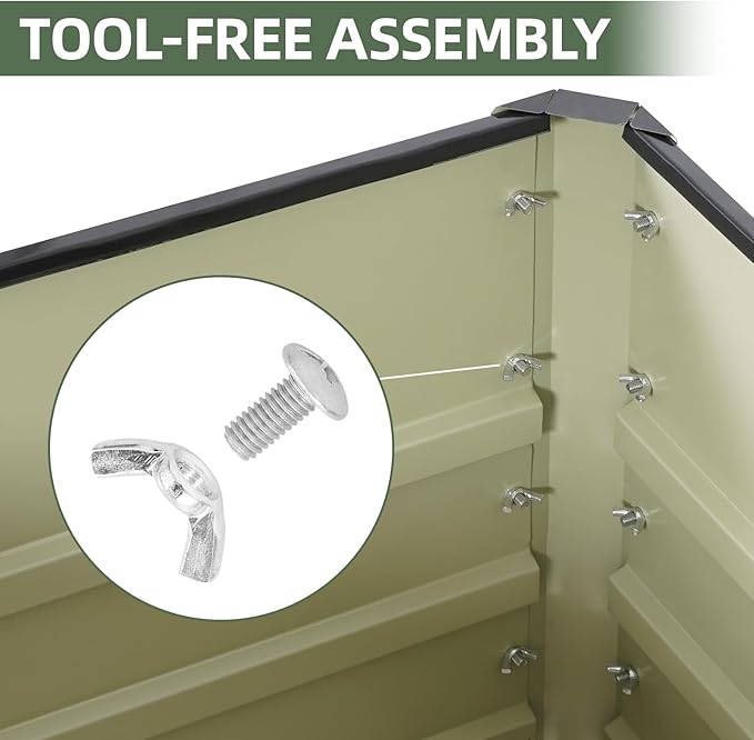 1MORE Raised Garden Bed- 4x2x1.8ft Planter Garden Boxes Outdoor, Raised Beds for Gardening, Large Metal Garden Bed Kit for Vegetables Flower, Deep Root Planter Raised Beds with Tools.Gray