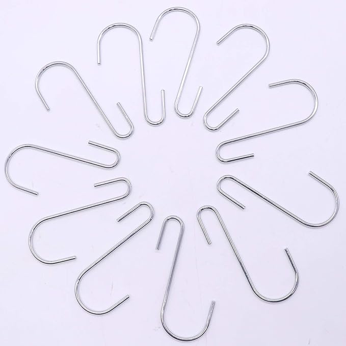18 Pack 4 inch Heavy Duty S Hooks Pan Pot Holder Rack Hooks Hanging Hangers S Shaped Hooks for Kitchenware Pots Utensils Clothes Bags Towels Plants