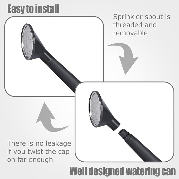 2 Gallon Watering Can for Indoor Plants, Garden Watering Cans for Outdoor Plant House Flower, Modern Plant Watering Can Large Long Spout with Sprinkler Head