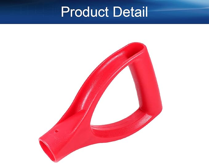 Auniwaig Shovel D Grip Handle Replacement, 32mm Inner Diameter Garden Spade Fork Snow Shovel Rake Handle Attachment for Digging Raking Tools, PVC, Red, 185mm Long, 115mm Thick