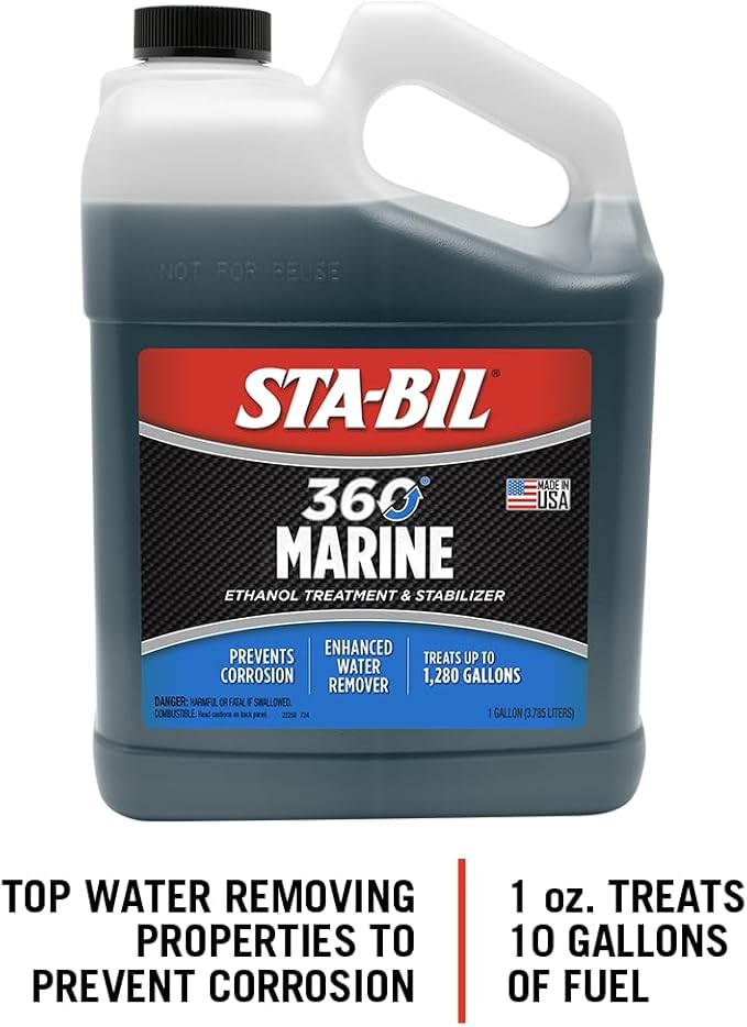 STA-BIL Marine Fuel System Treatment | Full Fuel System Cleaner, Injector Cleaner | Additive for Boats & Watercrafts, In-Season Cleaning & Protection 1 Gallon