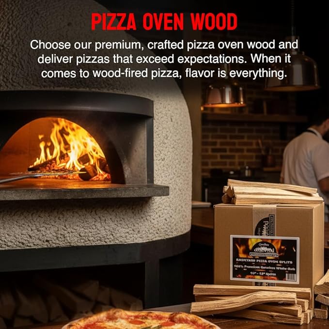 Pizza Oven Wood 12 Inch Naturally Cured White Oak Splits Cooking Wood for Free Standing Ovens 1650 Cubic Inches