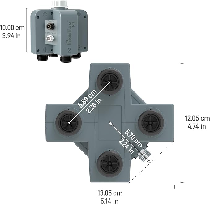 LinkTap Q1 4-Port Smart Water Timer | Requires Gateway | 4 Separate Outlets, Intelligent Irrigation System Controller, Equals 4 G2S or 2 D1 Sprinkler Timers, Mesh Network for Garden/Yard