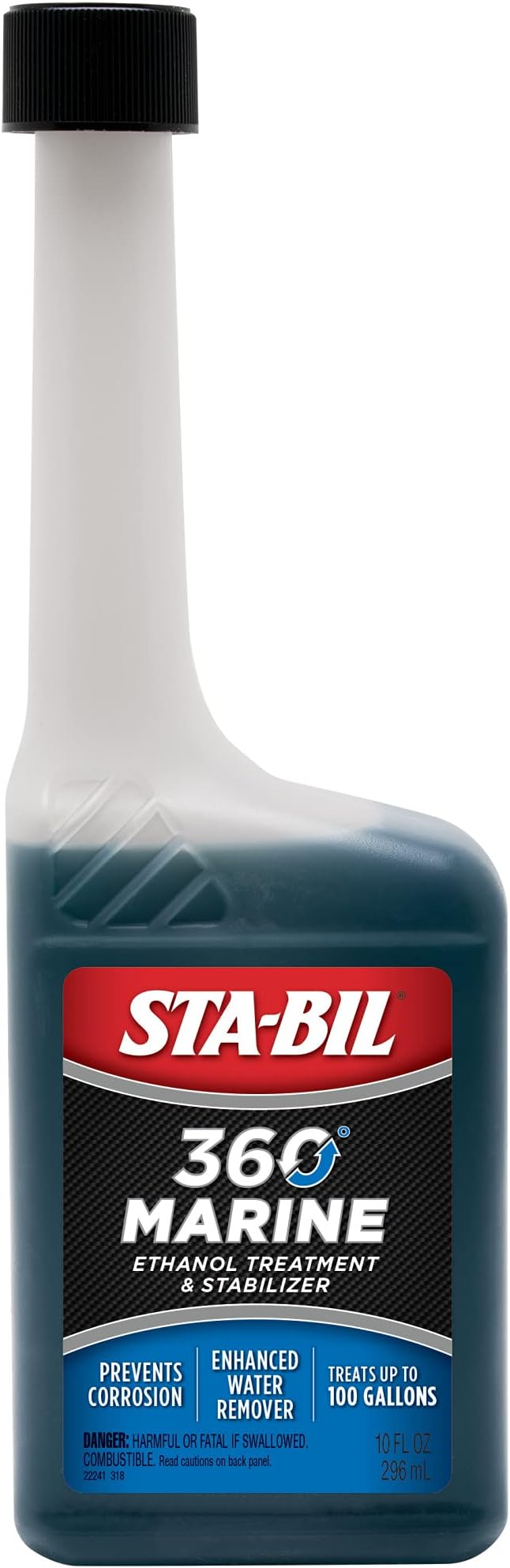 STA-BIL 360 Marine Ethanol Treatment and Fuel Stabilizer - Prevents Corrosion - Helps Clean Fuel System For Improved In-Season Performance - Treats Up To 100 Gallons, 10 fl. oz. (22241)
