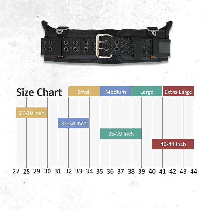 WOLF WTH2110 Heavy-Duty Ballistic Padded Tool Work Belt | Compatible w/Pouches, Holsters & 4-Point Suspenders | Body Waist Comfort Lightweight Breathable | Contractors Handyman | Tongue Buckle