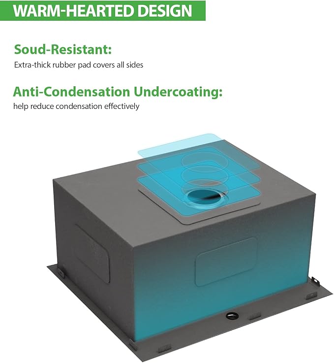 22 Inch Laundry Sink Drop In Laundry Utility Skins16 Gauge Stainless Steel Single Bowl Sink 12" Deep Single Bowl Laundry Room Sinks 22x22x12