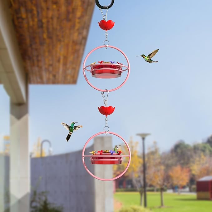1 Pack Wide-Mouth Hummingbird Feeder for Outdoor Hanging, Nectar Bird Feeder with Ant Moat, Unique Gift