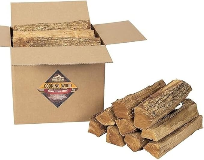 Smoak Firewood 16inch Length Premium Cooking Wood & Firewood Logs – Used for Grills, Smokers, Pizza ovens, stoves, firepits or fireplaces – USDA Certified Kiln Dried (RED Oak – 60-70lbs 16inch Wood)