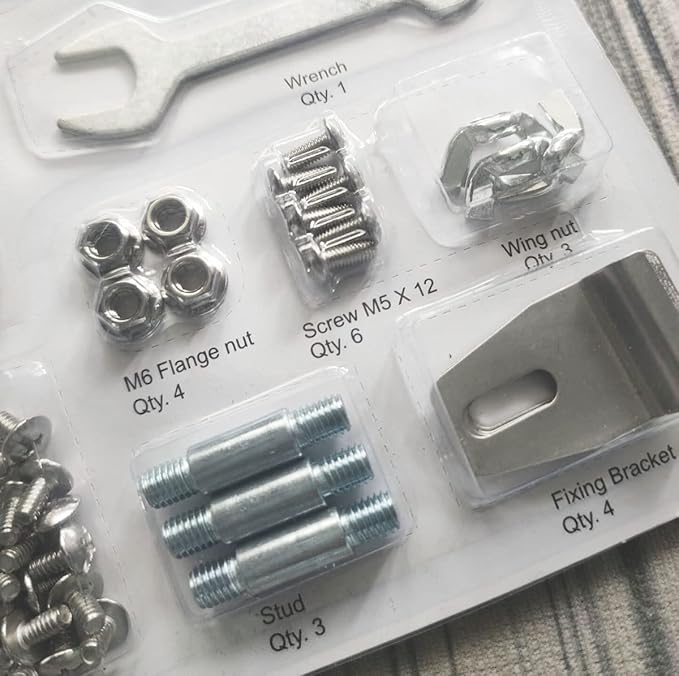 Outdoor Pyramid Propane Patio Heater Master Bolt Set - Heater Replacement Hardware Set for Square Glass Tube Patio Heater,polt & Nut & Stud & Wing Nut&fixing Bracket