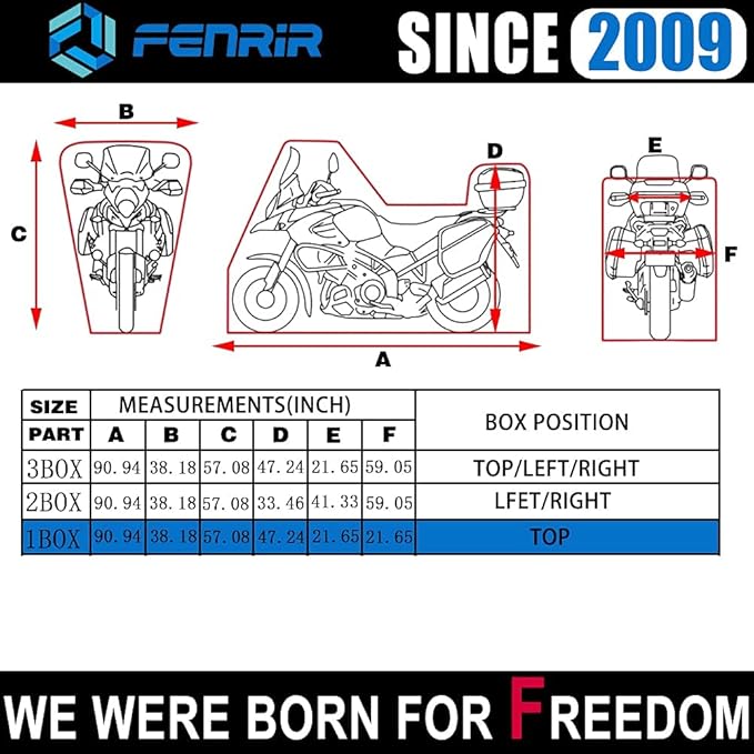 FENRIR 420D 90"INCH Motorcycle Cover Waterproof Outdoor Storage compatible with Adventure MaxiScooter R1300GS R1250GS S1000XR Multistrada Vstrom Versys Tracer9 Tenere700 Africa twin NC750 XMAX Burgman