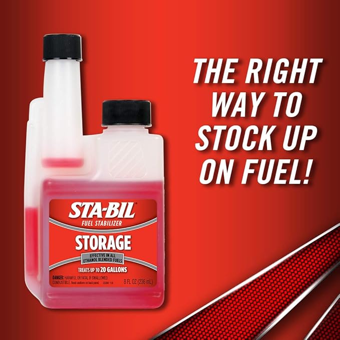 STA-BIL Storage Fuel Stabilizer - Keeps Fuel Fresh for 24 Months - Prevents Corrosion - Gasoline Treatment That Protects Fuel System - Fuel Saver - Treats 20 Gallons - 8 Fl. Oz. (22211) (Pack of 2)