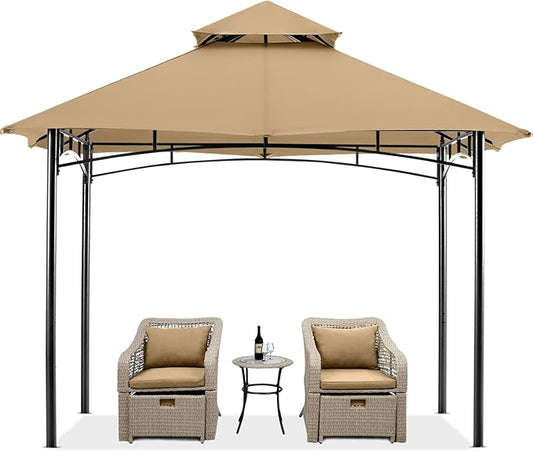 MASTERCANOPY Outdoor Garden Gazebo for Patios with Stable Steel Farme (9x9,Beige)