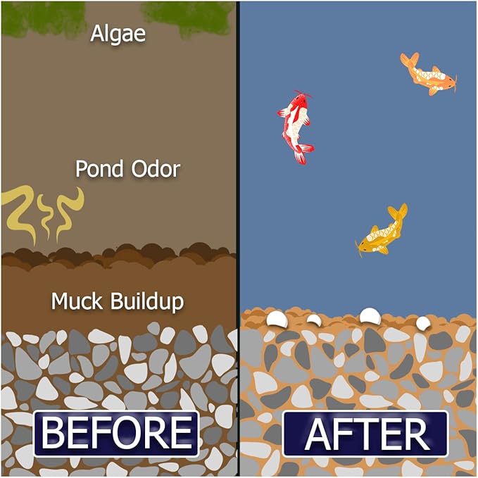 Muck Remover GP - 150 Pellets | Koi Pond Sludge Remover | Safe for Fish | Treats 5,000 Gallons up to 5 Months