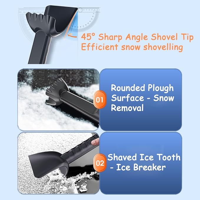 41'' Car Snow Brush and ice Scraper, Snow Shovel for car, Snow Shovel Brooms with Foam Handles 360° Swivel Brooms, Snow Shovels for Cars,Buggies, vehiclesand Trucks