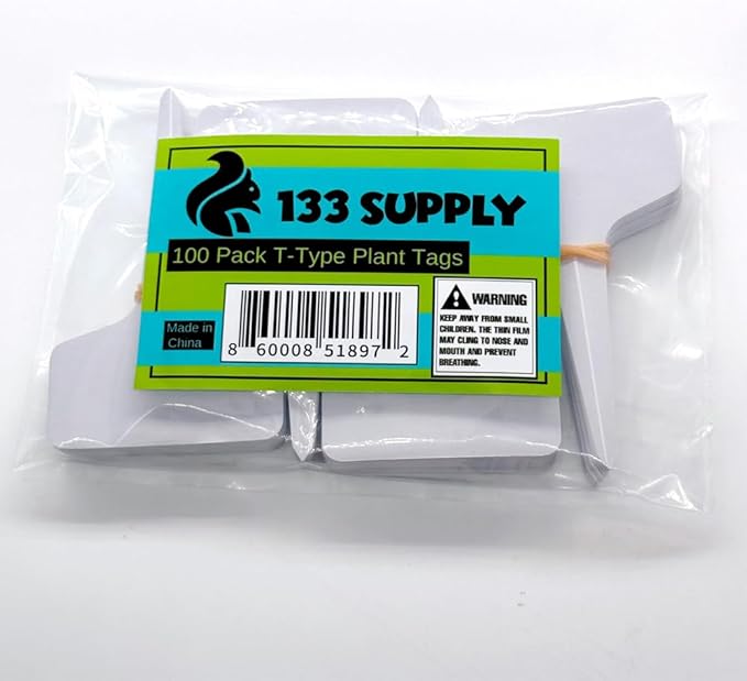 100 T-Type Plastic Plant Labels (Garden Markers Waterproof Signs for Outdoor Plant Tags Plant Markers Supplies (NO Pen) Plant T-Type Tags Indoor Herb Nursery Garden Labels