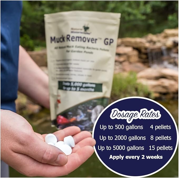 Muck Remover GP - 150 Pellets | Koi Pond Sludge Remover | Safe for Fish | Treats 5,000 Gallons up to 5 Months