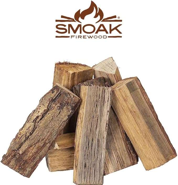 Smoak Firewood Cooking Wood Mini Splits - USDA Certified Kiln Dried (8in Pieces, 25-30lbs) White Oak for Pizza Oven, Grilling, Smoking Wood