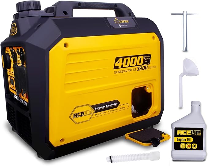 Aceup Energy 4000 Watt Portable Inverter Generator, Gas Powered Generator Quiet for Home, RV-Ready, EPA Compliant