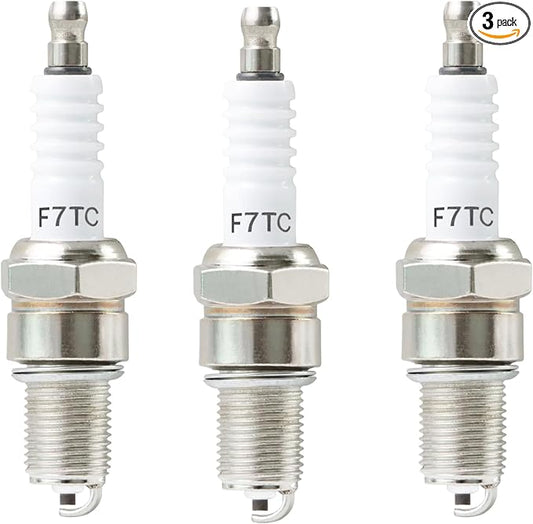 3Pcs F7TC Spark Plug Compatible with Honda GX120 GX160 GX200 GX240 GX270 GX340 GX390 4-Stroke Engine Generator Mower Water Pump Tiller Mini Bike Go Kart Sparkplugs