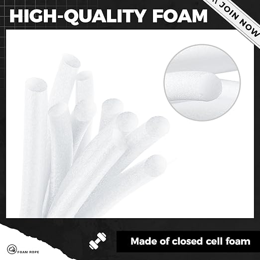 1/2 Inch x 25 ft Foam Backer Rod for Gaps Joints Concrete Crack Filler Caulk Saver Bulk Foam Backing Rod Concrete Filler Rope for Weather Stripping Door Seal (White)