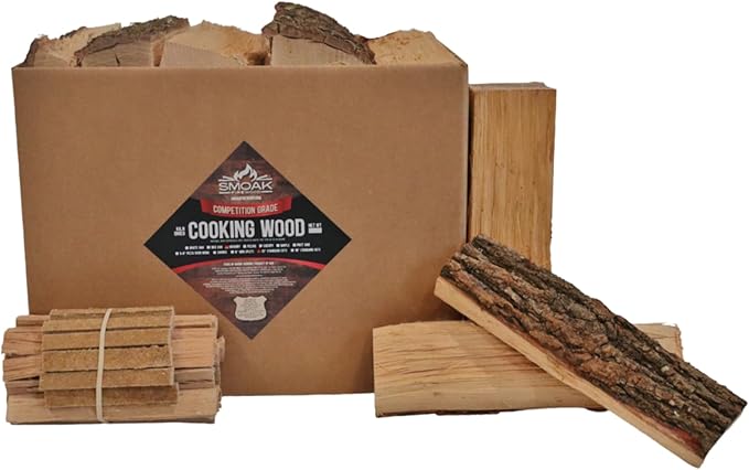 Smoak Firewood 12inch Length Premium Cooking Wood & Firewood Logs - Used for Grills, Smokers, Pizza ovens, stoves, firepits or fireplaces - USDA Certified Kiln Dried (Pecan - 12in pieces (45-50lbs))