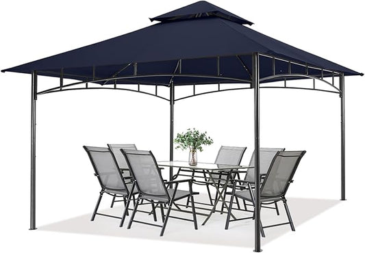 MASTERCANOPY Outdoor Garden Gazebo for Patios with Stable Steel Frame (11x11, Navy Blue)