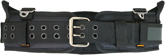 WOLF WTH2110 Heavy-Duty Ballistic Padded Tool Work Belt | Compatible w/Pouches, Holsters & 4-Point Suspenders | Body Waist Comfort Lightweight Breathable | Contractors Handyman | Tongue Buckle