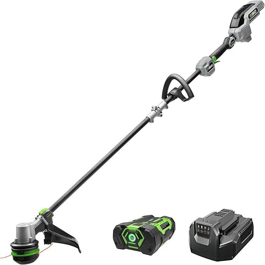 EGO POWER+ String Trimmer, Battery Powered, 15" Trimmer for Weeds and Grass with POWERLOAD and Carbon Fiber Split Shaft, Includes 56V 2.5Ah Battery and Charger - ST1521S