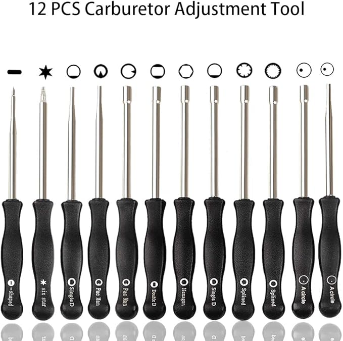 Pack-of-12 Carburetor Adjustment Tool Tune up kit Carb Adjusting Tool for Common 2 Cycle Small Engine Echo STIHL Poulan Husqvarna MTD Ryobi Homelite Trimmer Weed Eater Chainsaw