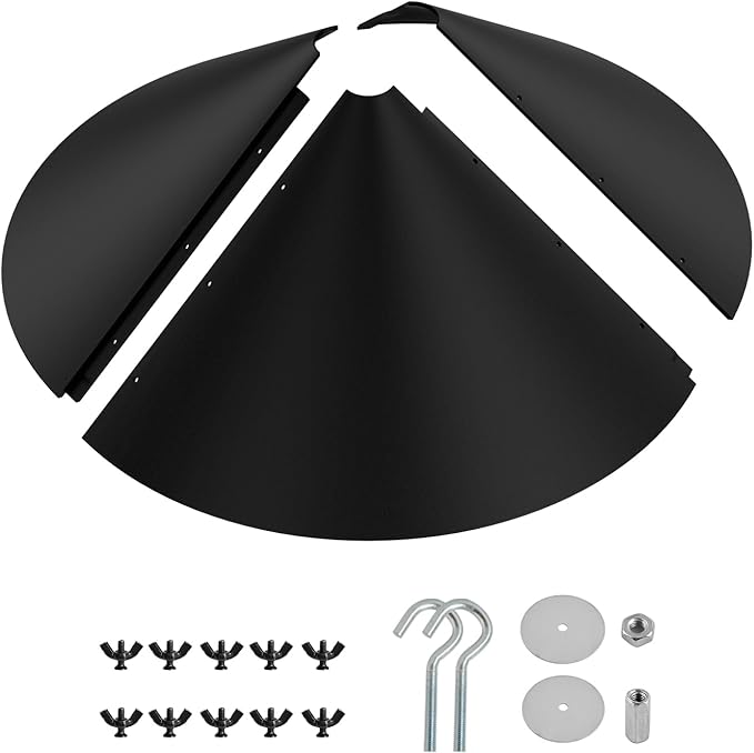 19 Inch Metal Squirrel Baffle for Bird Feeder, Hanging Baffles for Squirrel Proof Bird Feeders, Outdoor Cover Rain Guard, Rust Chew Proof Heavy Duty