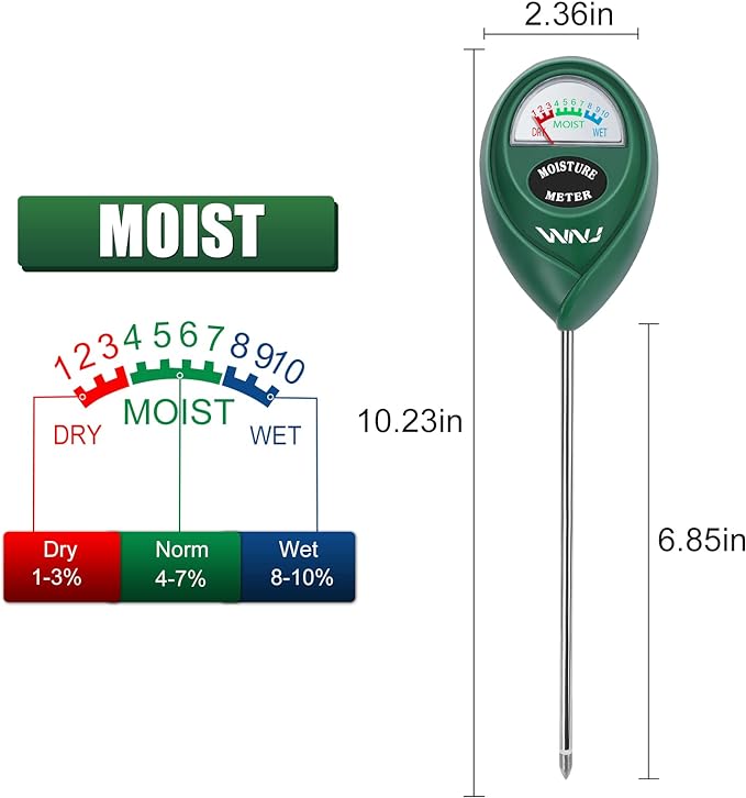 2 Pack Soil Moisture Meter, Plant Water Monitor, Lawn Moisture Meter，Soil Hygrometer Sensor for Gardening, Farming, Indoor and Outdoor Plants