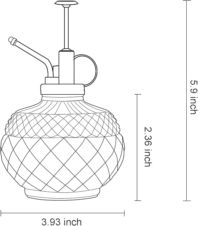 OFFIDIX Glass Plant Mister, 300ML Vintage Spray Bottle Plant Spritzer with Top Pump Fine Mist,Small Decorative Watering Can for Indoor Outdoor Succulent and Other Live Plants (Light Blue)