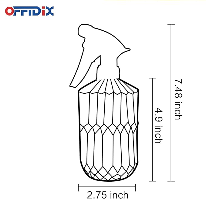OFFIDIX Fine Mist Plant Mister,Handheld Pressure Glass Spray Bottles,0.43L/15.17oz Watering Can with Adjustable Nozzle for Outdoor Indoor Gardening and Cleaning Work(Light Green)