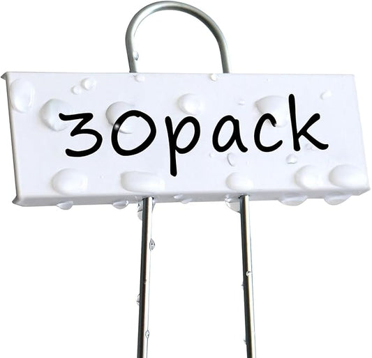 Plant Labels Metal Stainless Steel Garden Plant Markers Weatherproof Garden Stake Tag Plant Tags with Pen for Outdoor Seedling Flower Herb Vegetable Greenhouse(30 Pack) (White)