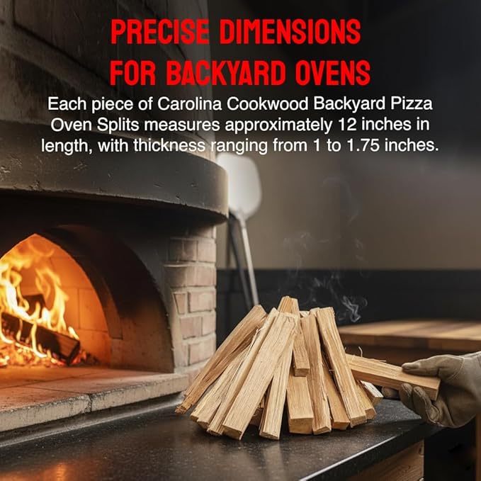 Pizza Oven Wood 12 Inch Naturally Cured White Oak Splits Cooking Wood for Free Standing Ovens 1650 Cubic Inches