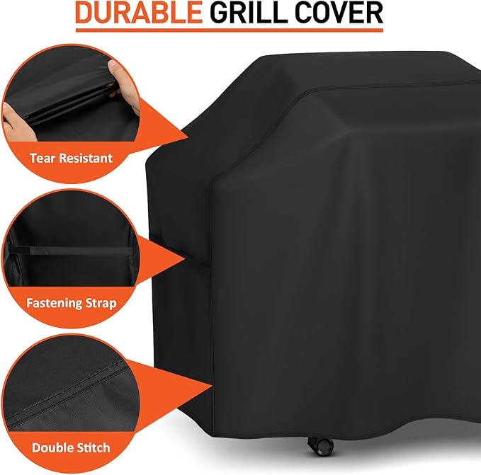Arcedo 65 Inch Grill Cover Waterproof and Fade Resistant Barbecue Gas Grill Covers for Outside, All Weather Protection Compatible with Weber Char Broil Nexgrill and More Grills