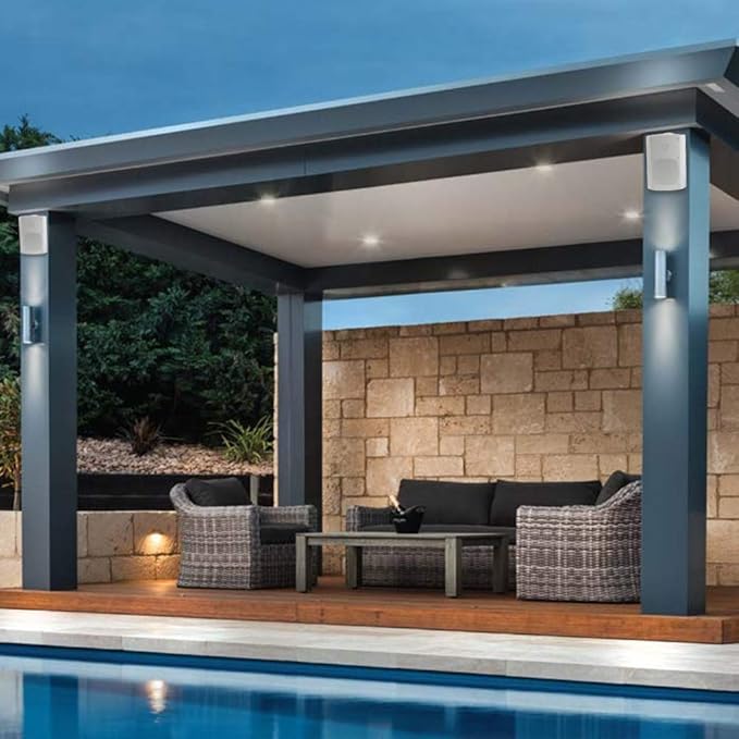 Herdio 4 Inches Passive Indoor Outdoor Speakers Waterproof Wired 200 Watt with Powerful Bass,Wall Mount Speakers for Patio Garage Covered Deck