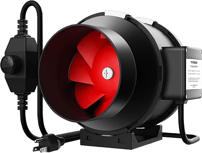 VIVOSUN R6 6 Inch 390 CFM Inline Duct Fan with Variable Speed Controller HVAC Blower for Ventilation