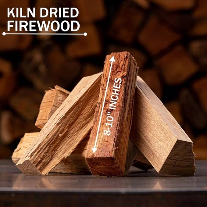 Old Potters Kiln Dried Firewood - Hickory, 1100 Cu. in, 16-18 Logs ~ 8" x 2.5" Logs. Cooking Wood for Grilling, Smoking, and Firepits, Hickory.