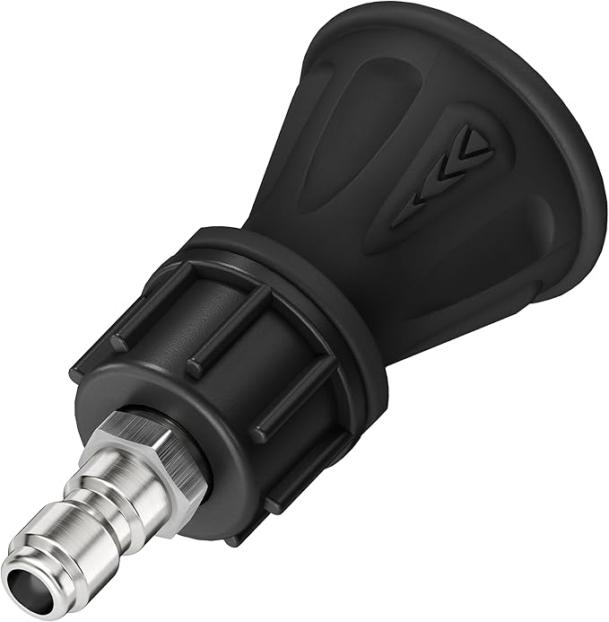 McKillans 40 Degree Pressure Washer Nozzle - Stainless Steel, High-Efficiency Cleaning, Durable Nozzle Guard with Rubberized Protection (4.0 Orifice)