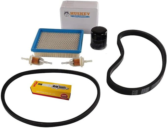 Huskey Golf Cart Tune Up Kit for Club Car DS 1993-2004 Gas W/ FE290 Kawasaki Motor, Air Filter (Flat), Oil Filter, NGK Spark Plug, 2X Fuel Filters, Clutch Drive & Starter Generator Belt (Selective)
