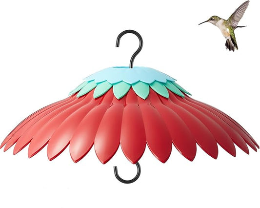 Bird Feeder Weather Guard Dome Cover Red Rain Shade for Hummingbird Feeders Built-in Moat Proof, Easy to Install 11inch
