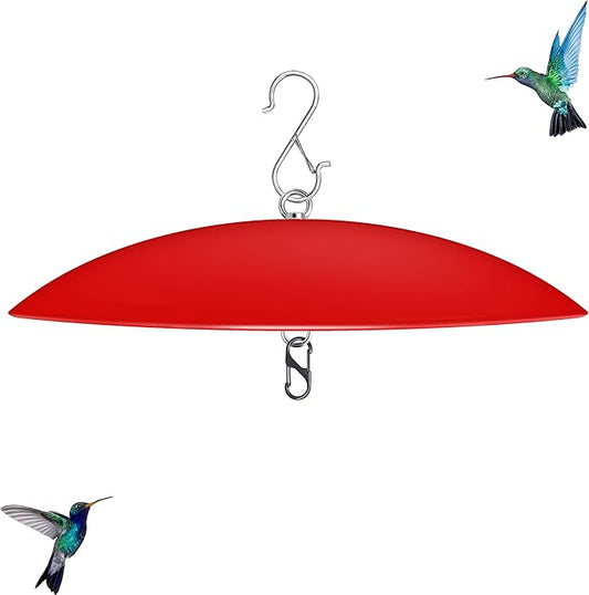 13" Hummingbird Feeder Squirrel Guard,Bird Feeder Rain Cover,Dome Squirrel Proof Bird Feeders Baffle, (Bright Red), 1Pack