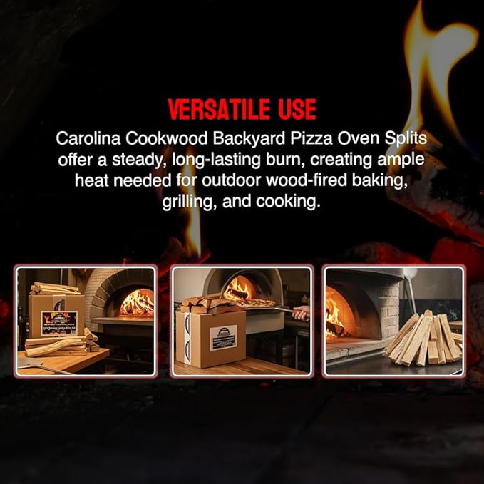 Pizza Oven Wood 12 Inch Naturally Cured White Oak Splits Cooking Wood for Free Standing Ovens 1650 Cubic Inches