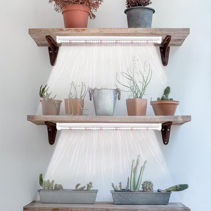 Plant Grow Light Strips, 204 LED-Bulbs 5000K White Full Spectrum Grow Light Strips for Indoor Plants, Succulents, Seeds Starting, Greenhouse, End-to-End Connection (4x10W, 200W Equivalent)